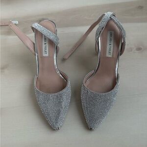Chelsea & Violet Glittering Silver Heels